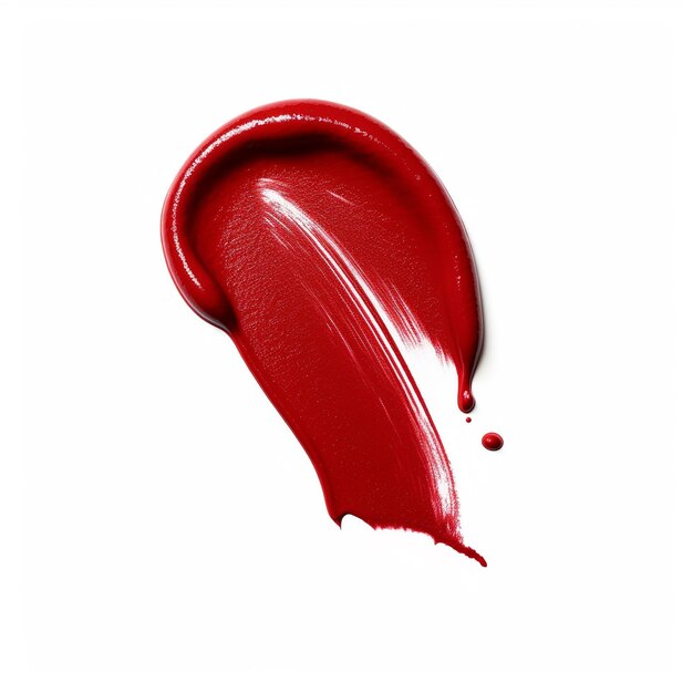 ein roter Lippenstift mit weißem Hintergrund und einem roten Lippenglanz.