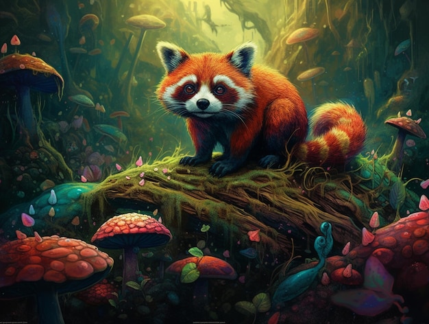 Ein roter Panda im Wald