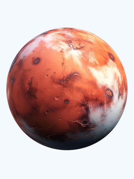 ein roter Planet mit weißem Hintergrund