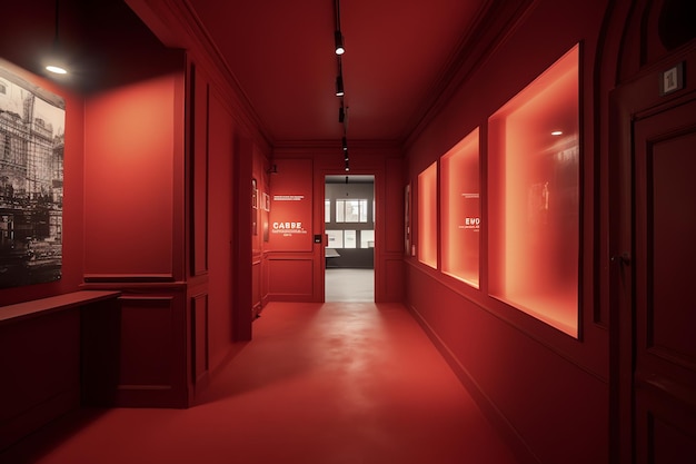 Ein roter Raum mit einer roten Wand