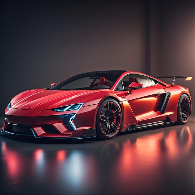 Ein roter Sportwagen mit dem Wort Lamborghini auf der Vorderseite.