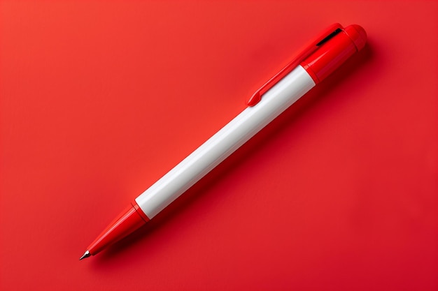 Ein roter Stift auf purpurroter Oberfläche