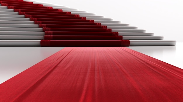 Foto ein roter teppich isoliert auf durchsichtigem hintergrund ai generativ