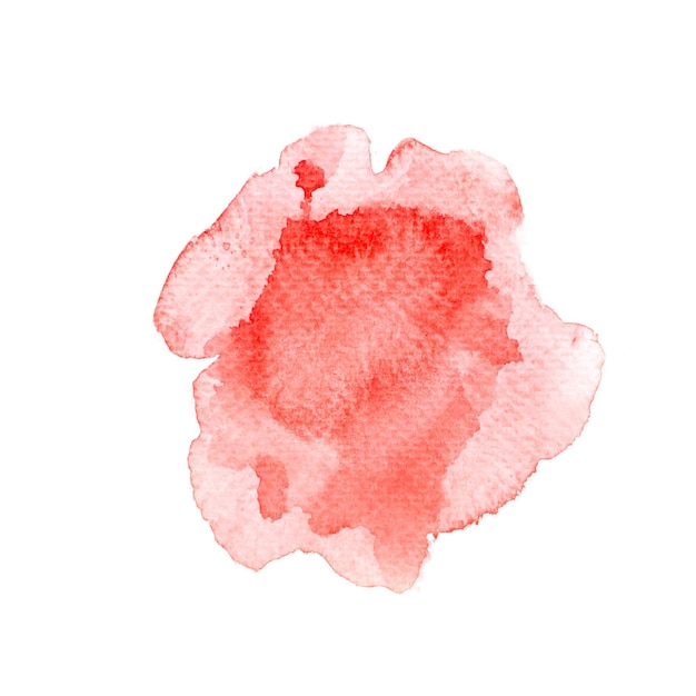 ein roter und rosa Aquarell-Schwamm, der auf weißem Papier isoliert ist
