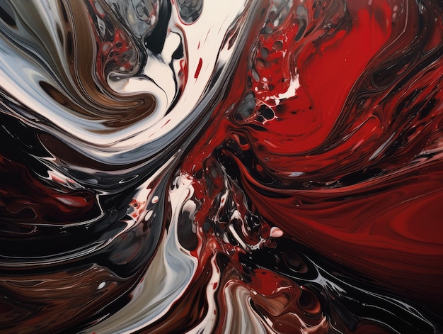 Ein roter und schwarzer Strudel wird in diesem generativen ai-Gemälde gezeigt