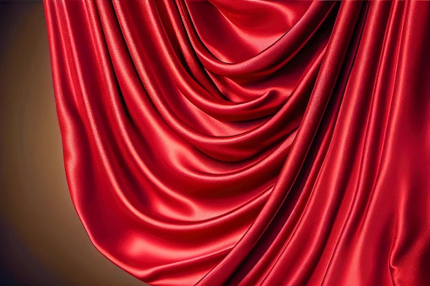 Ein roter Vorhang mit dunklem Hintergrund