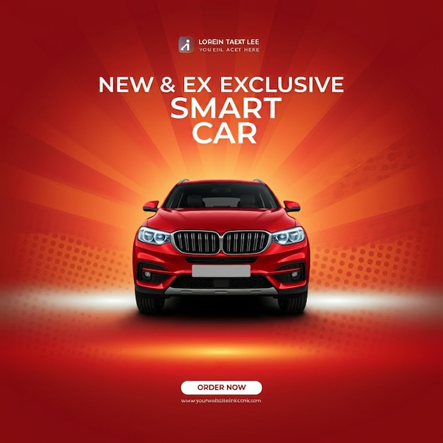 ein rotes Auto mit einem neuen Auto auf dem Cover
