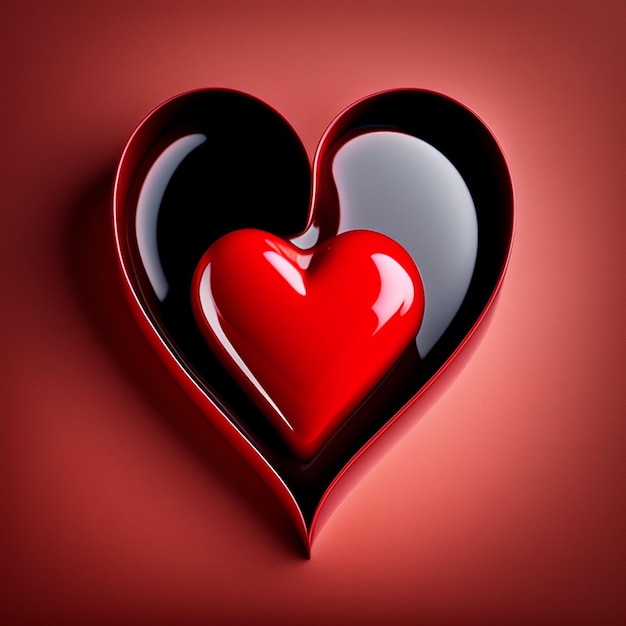Ein rotes Herz mit dem Wort Liebe darin