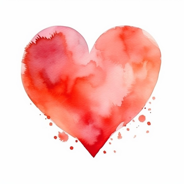 Ein rotes Herz mit einem Farbspritzer und einem weißen Hintergrund.