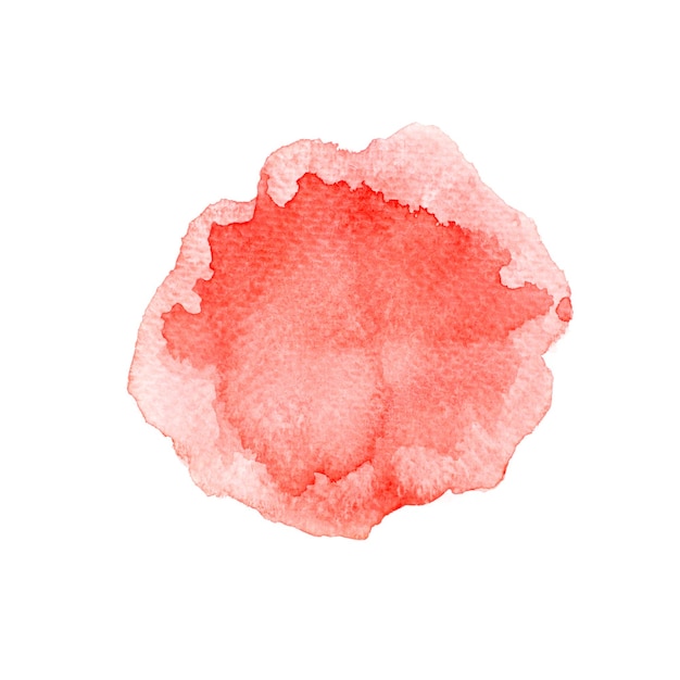 ein rotes und rosa Schwamm Aquarellgemälde, das auf weißem Papier isoliert ist