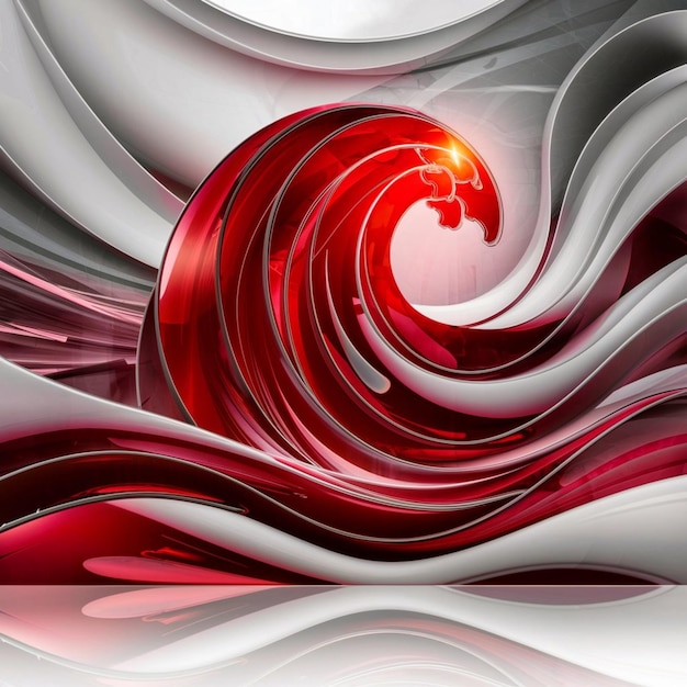 ein rotes und schwarzes abstraktes Gemälde eines rot-schwarzen Designs