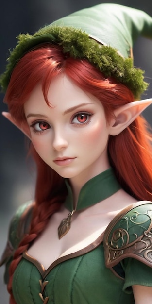 Ein rothaariger Elf mit roten Augen