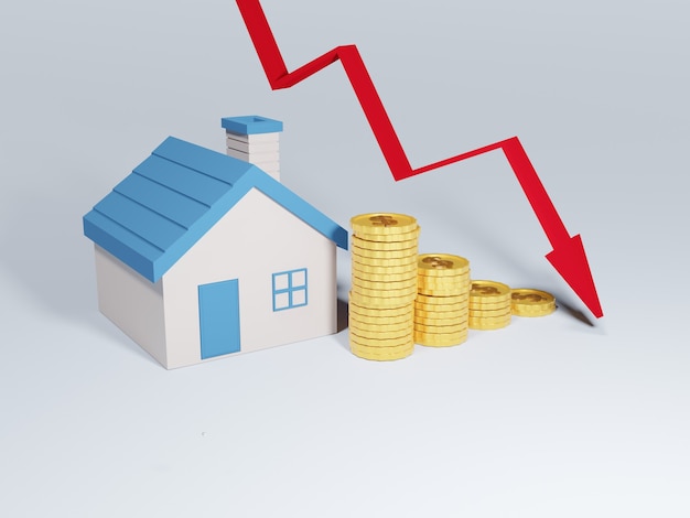 Foto ein rückgang der immobilienpreise.