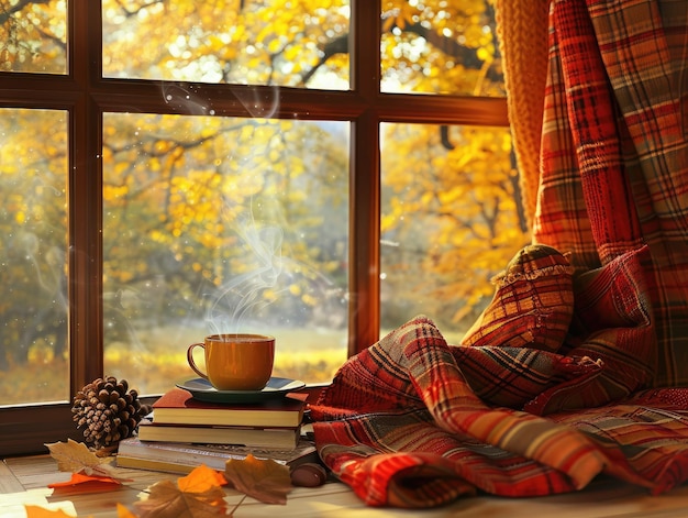 Ein ruhiger Morgen am Küchenfenster des Bauernhauses