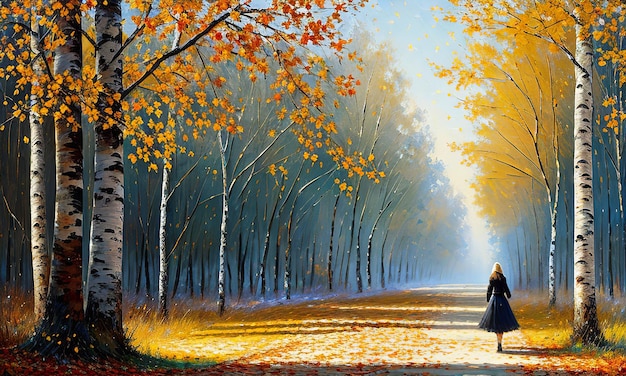 Ein ruhiger Spaziergang im Herbstwald