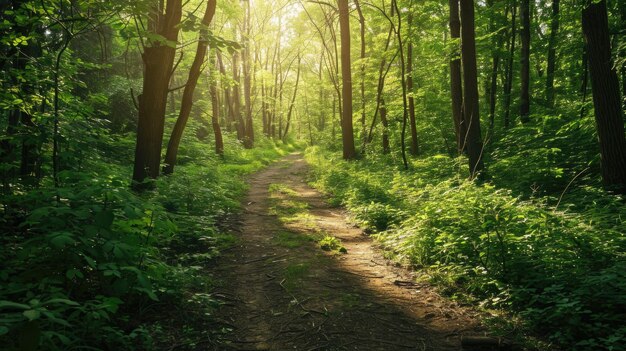 Ein ruhiger Waldweg inmitten der Schönheit der Natur