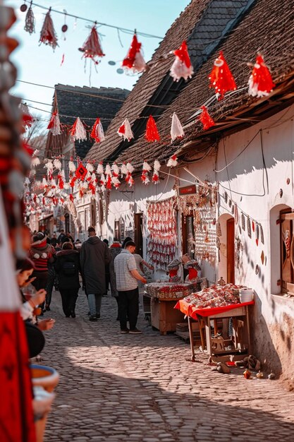 ein rumänisches Dorf während der Martisor-Feier