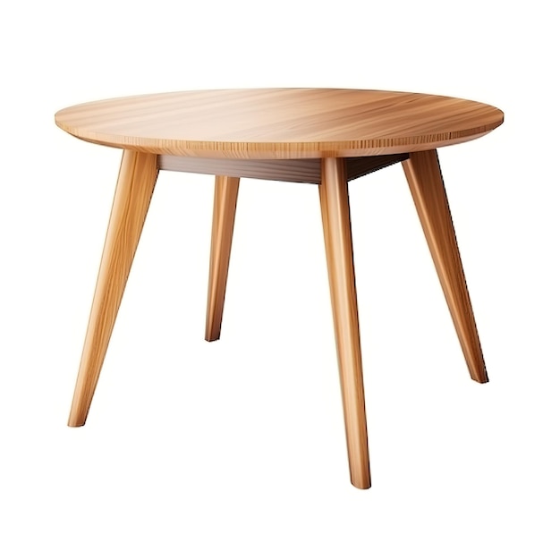 Ein runder Holztisch mit einer runden Platte, auf der „das Beste“ steht