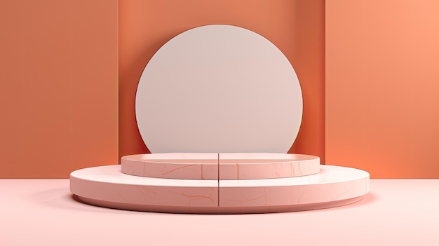 ein runder Spiegel an einer rosa Wand