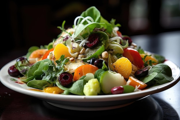 Ein Salat mit einem Gemüsesalat auf einem Teller