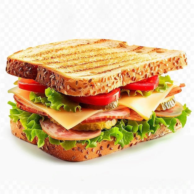 ein Sandwich mit Käse und Tomaten und eine Scheibe Käse