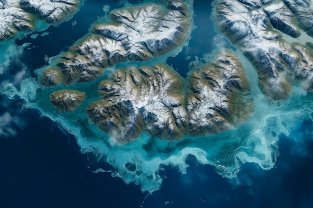 Ein Satellitenbild der Insel Spitzbergen.