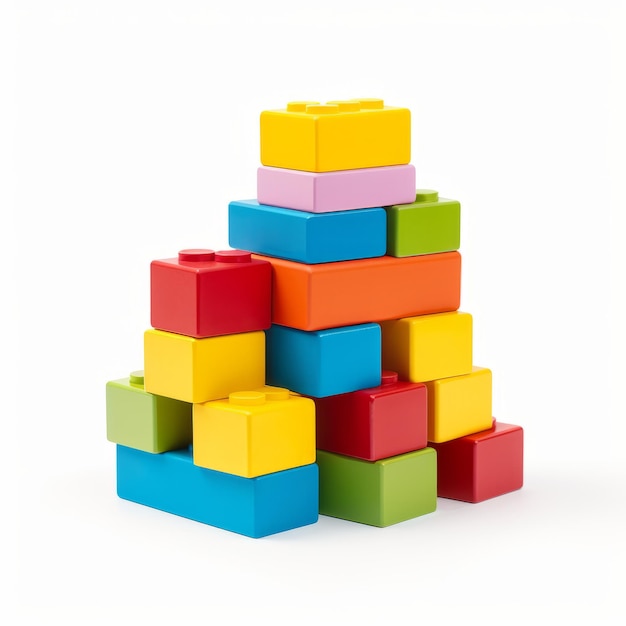 Ein Satz farbenfroher Bausteine für Kinder