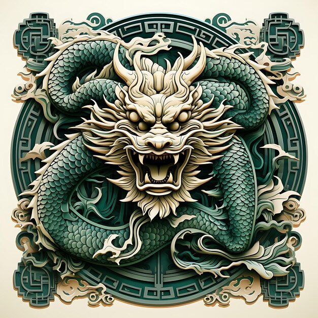 Ein Satz von Dragon Seal of Eternity Jade Material Smaragdgrüne Farbe Au isoliert auf weißem Hintergrund