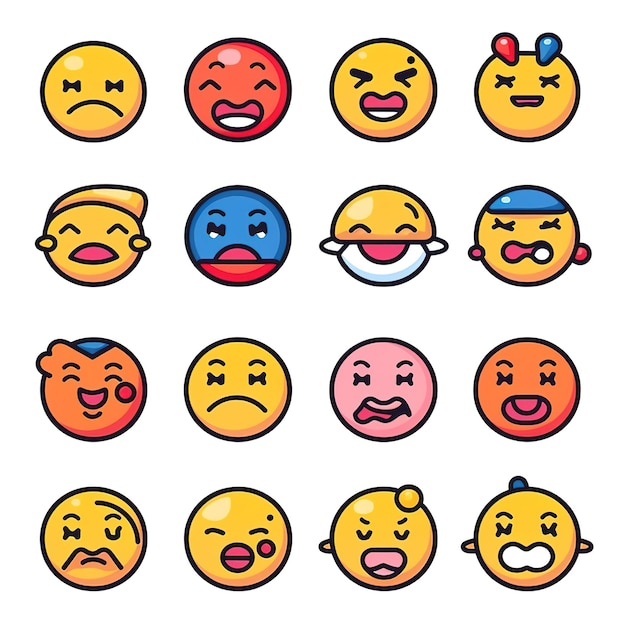 ein Satz von Emoji-Gesichtern