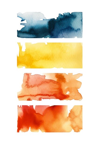 Foto ein satz von gradienten aquarell-bannern, die auf weißer generative ai isoliert sind