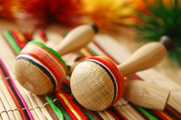 Foto ein satz von holz-lollipops mit farbenfrohem hintergrund