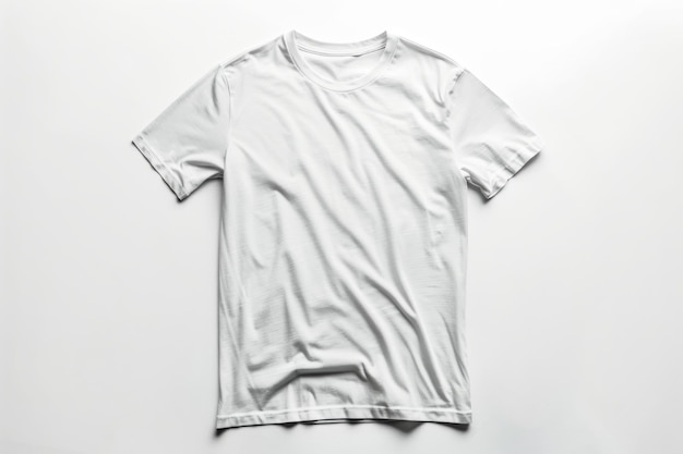 Ein sauberes, einfarbiges T-Shirt-Mockup, isoliert auf weißem Hintergrund für Ihre Designs
