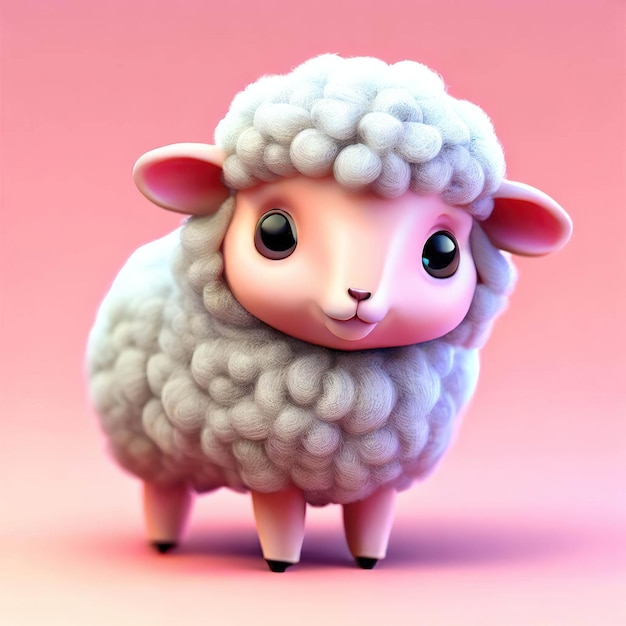 Ein Schaf mit flauschigem Körper und Nase.