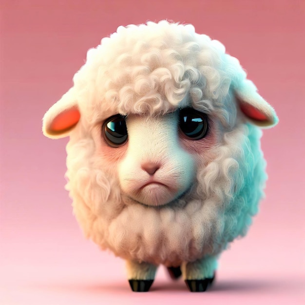Ein Schaf mit traurigem Gesicht