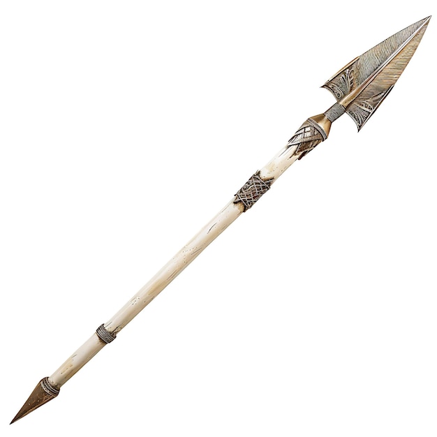 ein scharfes Schwert mit einer Spitze, die nach links zeigt