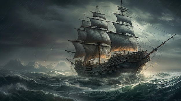 Ein Schiff im Sturm