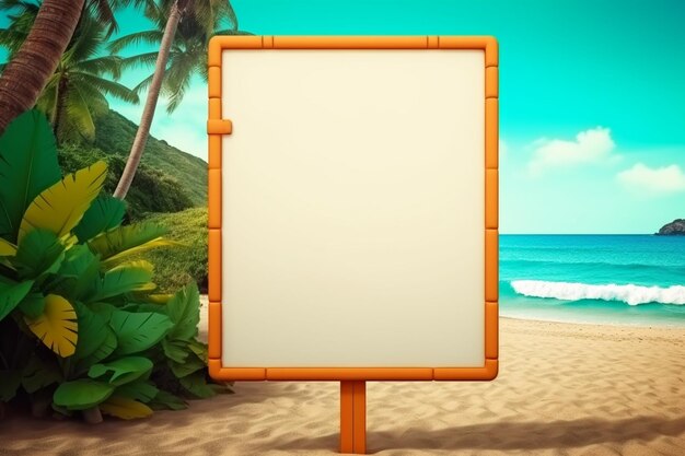 Ein Schild an einem Strand mit der Aufschrift „Palmen“.