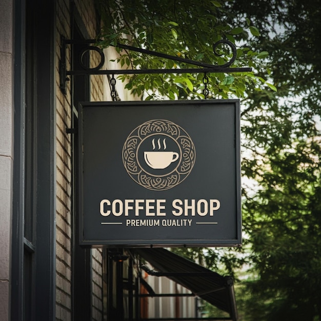 ein Schild für ein Café, auf dem steht, dass es ein Café ist