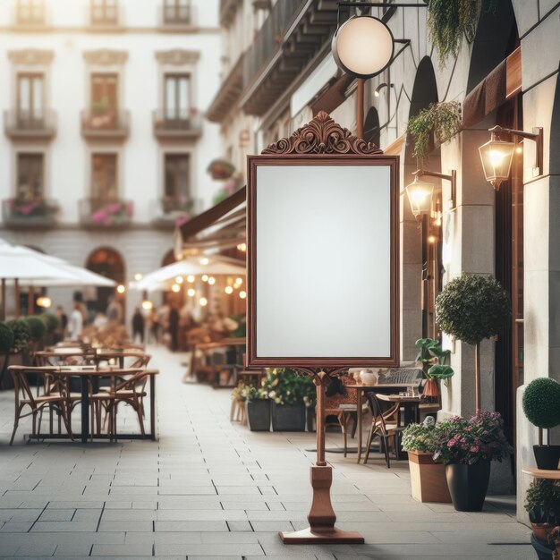 Foto ein schildmockup auf der straße