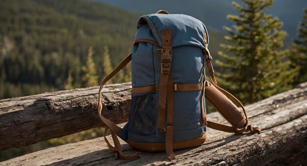 Ein schlanker blauer Rucksack