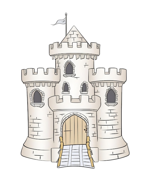 Ein Schloss mit einer Flagge darauf