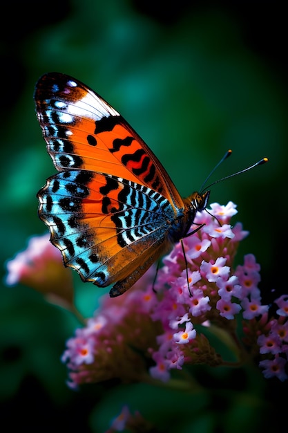 Ein Schmetterling auf einer Blume mit dem Wort Schmetterling darauf