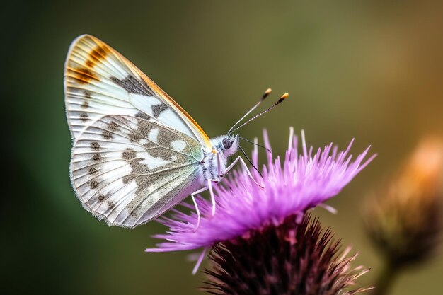 Ein Schmetterling auf einer Blume mit dem Wort Schmetterling darauf