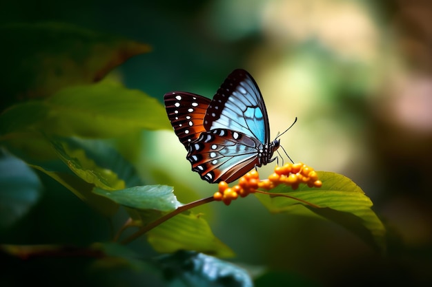 Ein Schmetterling auf einer gelben Blume