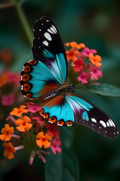 Ein Schmetterling, der in den Himmel fliegt