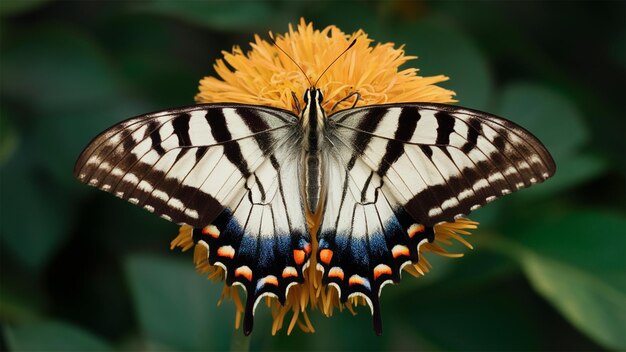 ein Schmetterling mit bunten Flügeln