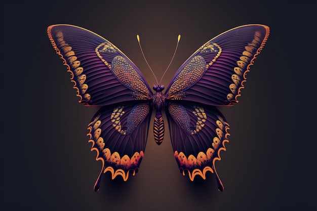 Ein Schmetterling mit einem schwarz-orangefarbenen Muster auf den Flügeln