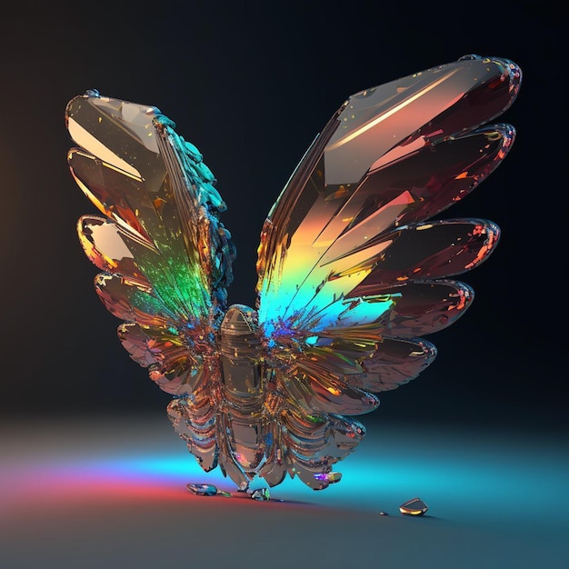 Ein Schmetterling mit vielen Farben darauf