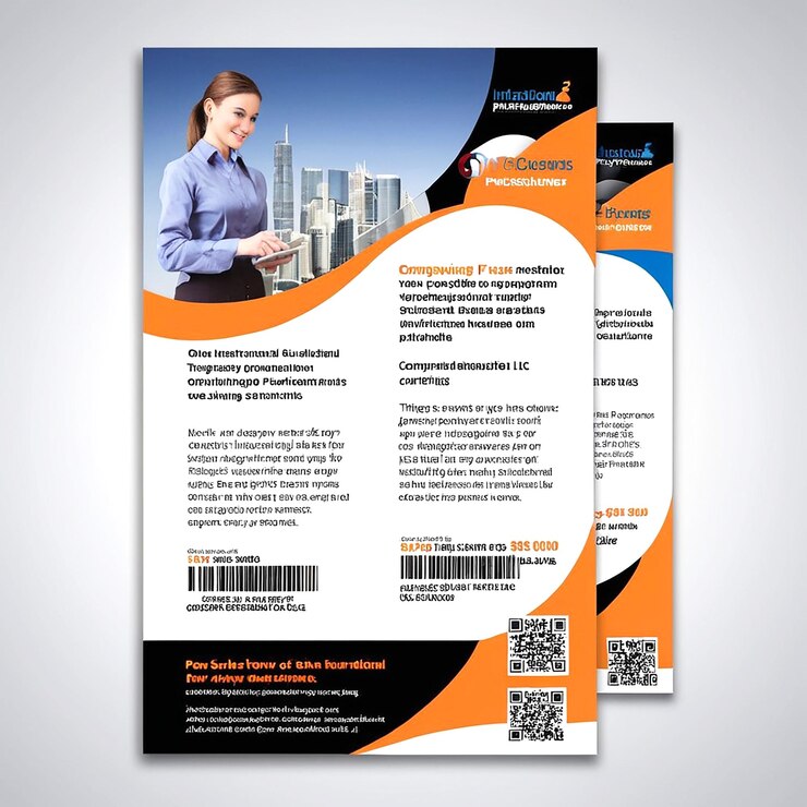 Foto ein schönes design für einen flyer für eine firma, die sich auf internationale einkäufe spezialisiert hat