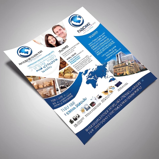 Ein schönes Design für einen Flyer für eine Firma, die sich auf internationale Einkäufe spezialisiert hat